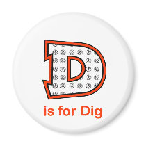 VolleyChick D is for Dig Refrigerator Magnets