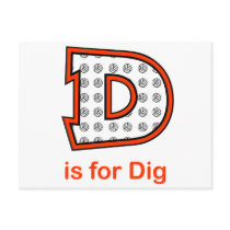 VolleyChick D is for Dig Post Cards