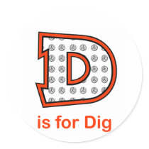VolleyChick D is for Dig Stickers