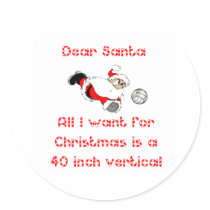 VolleyChick Dear Santa 1 side Stickers