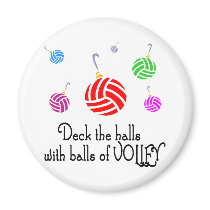 VolleyChick Deck the Halls Refrigerator Magnet