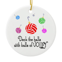 VolleyChick Deck the Halls Christmas Tree Ornaments