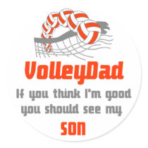 VolleyChick Family You should see Dad/Son Round Stickers
