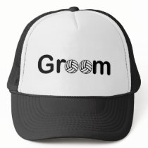 VolleyChick Groom Text Mesh Hat
