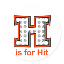 VolleyChick H is for Hit Round Sticker