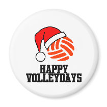 VolleyChick Happy Volleydays Santa Ball Magnet