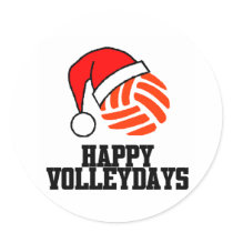 VolleyChick Happy Volleydays Santa Ball Sticker