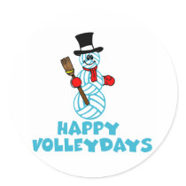 VolleyChick Happy Volleydays Round Stickers