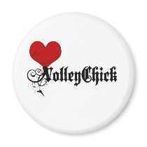 VolleyChick Heart Fridge Magnet