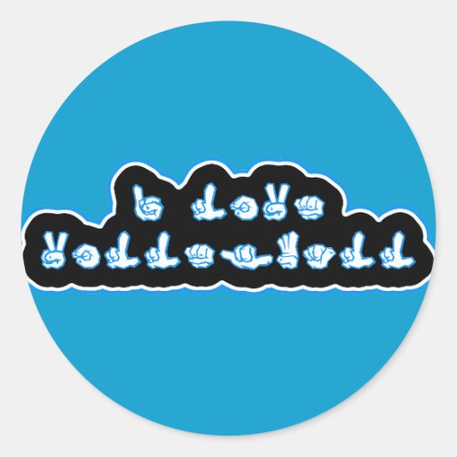 VolleyChick I Love Volleyball ASL Round Sticker