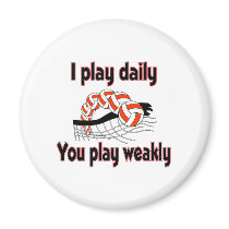 VolleyChick I Play Daily Refrigerator Magnets