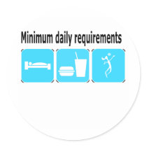 VolleyChick Minimum Daily Requirements Round Stickers