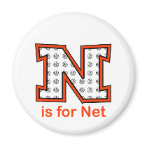 VolleyChick N is for Net Refrigerator Magnet
