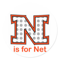 VolleyChick N is for Net Sticker