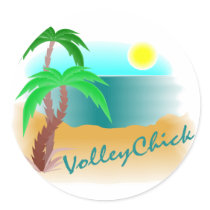 VolleyChick Oasis Round Sticker