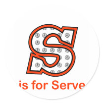 VolleyChick S is for Serve Round Stickers