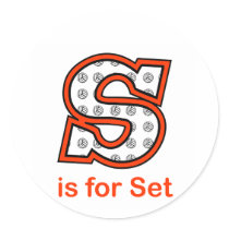 VolleyChick S is for Set Round Sticker