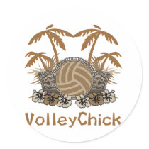 VolleyChick Two Tiki Stickers