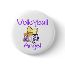 VolleyChick VB Angel Pinback Buttons