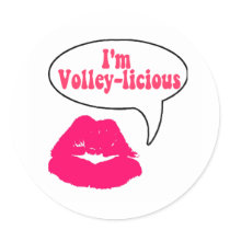 VolleyChick Volley-Licious Round Stickers
