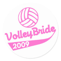 VolleyChick VolleyBride Round Sticker