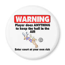 VolleyChick Warning Magnet