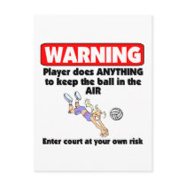 VolleyChick Warning Post Card