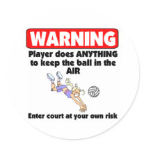 VolleyChick Warning Sticker