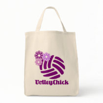 VolleyChickPurpleFlowers Canvas Bag