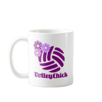 VolleyChickPurpleFlowers Mug