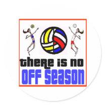 VolleyChick's No Off Season Round Stickers
