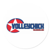 VolleyChickStar Round Stickers