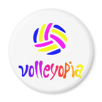 VolleyChickVolleytopiaDark Fridge Magnets