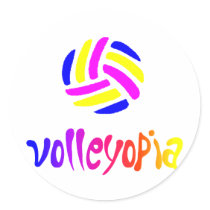 VolleyChickVolleytopiaDark Round Sticker