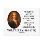 Voltaire Doubt Is Not An Agreeable Condition Quote Post Card