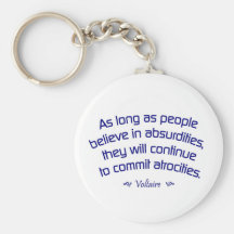 Voltaire on Absurdities Key Chain