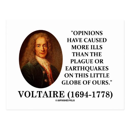 Voltaire Opinions Have Caused More Ills Plague Postcards