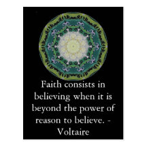 Voltaire quotation about FAITH Postcards