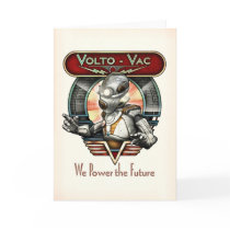 Volto-Vac Retro Robot Greeting Card by Retropolis_Travel Volto-Vac Retro Robot Greeting Card