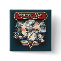 Volto-Vac Retro Robot Square Button by Retropolis_Travel Volto-Vac Retro Robot Square Button