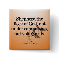 Voluntary Service 1 Peter 5-2 Pinback Button