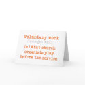 Voluntary work card card