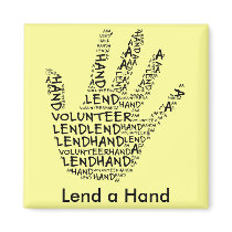 Volunteer Awareness: Lend a Helping Hand Refrigerator Magnets