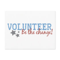 Volunteer Be The Change postcards by worldsfair Volunteer Be The Change postcards