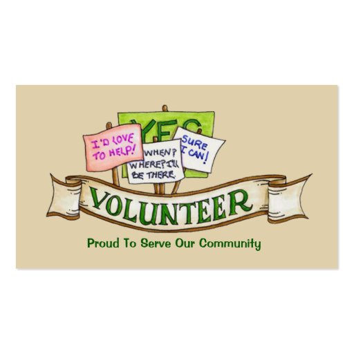 Volunteer Business Card (front side)