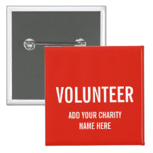 VOLUNTEER BUTTON PIN | RED