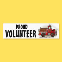 Volunteer Fire Truck Bumper Sticker PV bumper stickers