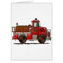Volunteer Fire Truck Firefighter Card