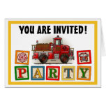 Volunteer Fire Truck Party Invitation Greeting Card