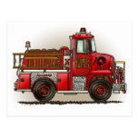 Volunteer Fire Truck Postcard